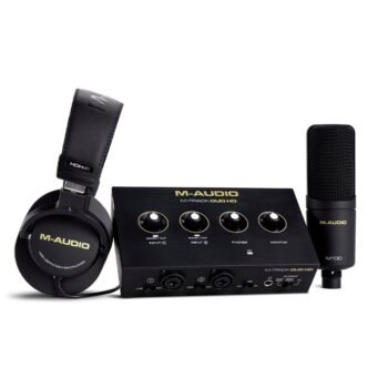 Interfaz de Audio + Audífonos y Micrófono ''M-Track Duo HD Pack'' | M-Audio