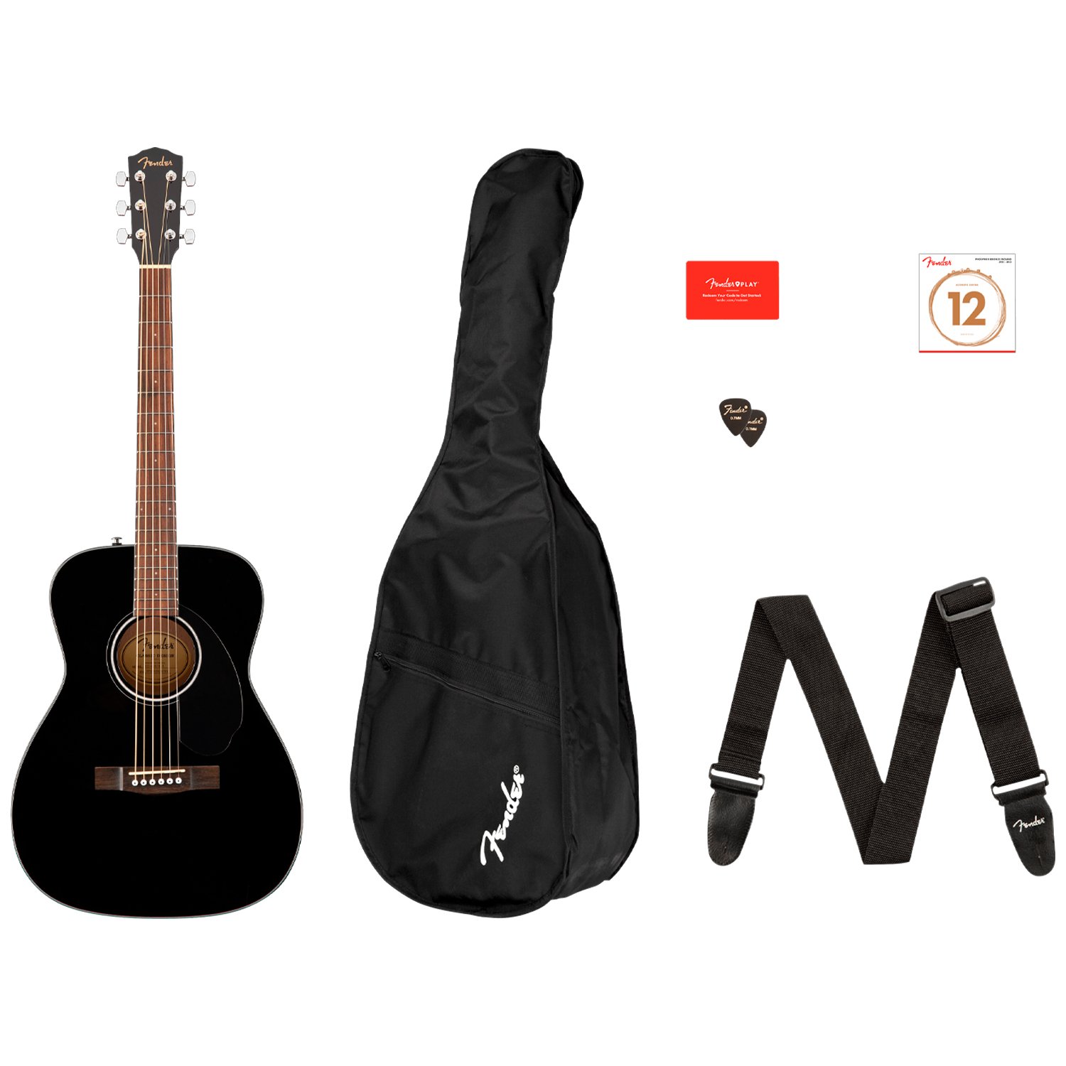 Pack de Guitarra Acústica Negra